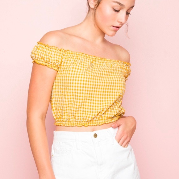Brandy Melville Tops - Brandy Melville Rio Top in Yellow Gingham